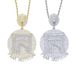 Men's Hip Hop Lion Pendant Necklace - Fear Nothing Statement Jewelry With Zircon Accents, Adjustable 51-80cm Chain (Silver/Gold Two-Tone Options)_ipsvogv.com