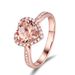 Natural Morgan Stone Love with Micro Setting Zircon Gold Plated Orange Pink Diamond Heart Ring_ipsvogv.com