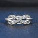 Simple bow shape women's ring Zircon micro inlaid platinum plated jewelry_ipsvogv.com