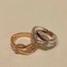 Unisex Jewelry Fashion series V gold semi diamond zircon ring_ipsvogv.com