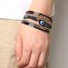 Men And Women's Jewelry Bohemian Style Bracelet Devil's Eye Diamond Leather Bracelet Eye Rhinestone Leather Bracelet_ipsvogv.com
