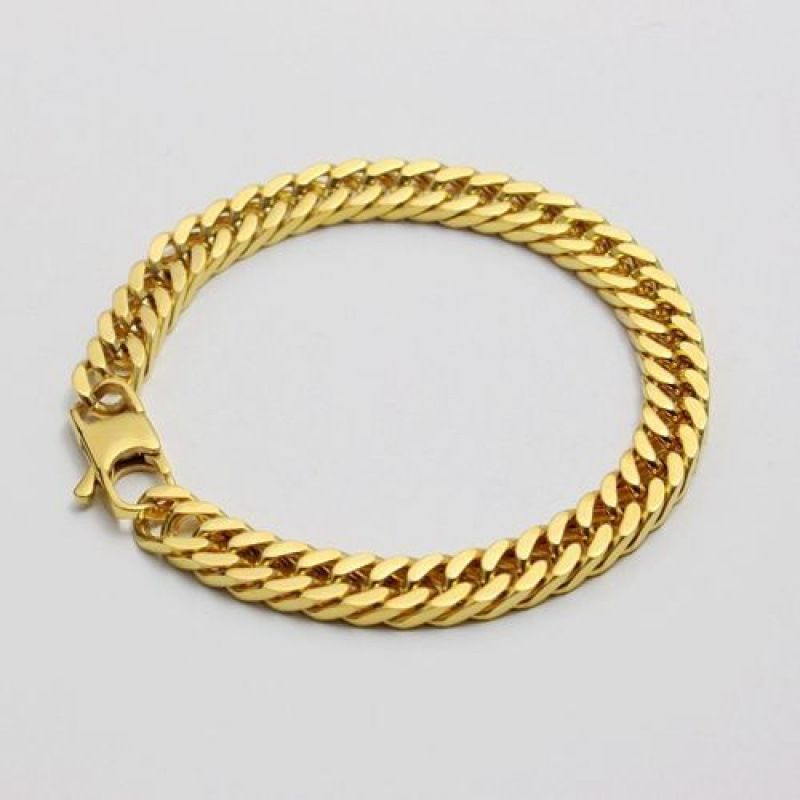 Authentic Personality Fashion Gold Color Dominant Titanium Steel Bracelet Trendy Men's Street Hip-Hop Jewelry Korean_ipsvogv.com