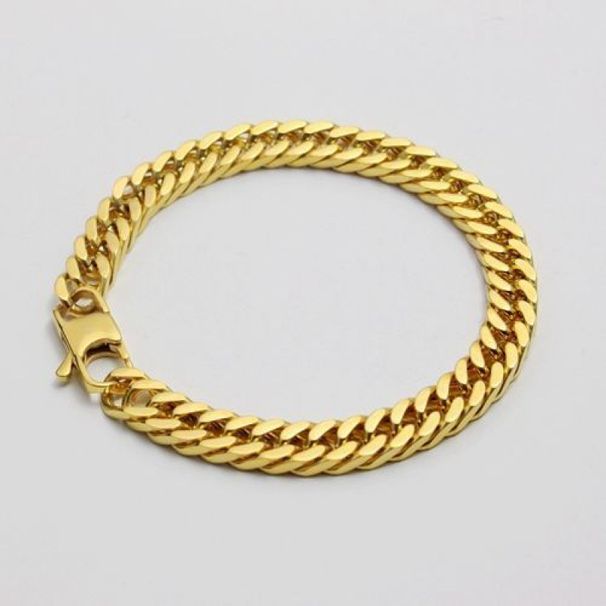 Authentic Personality Fashion Gold Color Dominant Titanium Steel Bracelet Trendy Men's Street Hip-Hop Jewelry Korean_ipsvogv.com