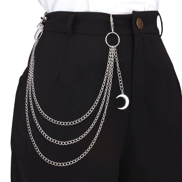 Waist Jewelry, Personalized And Minimalist Hip-hop Moon Pendant, Street Photo, Multi-layer Pants Chain_ipsvogv.com