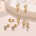 Unisex Real Gold Brass Electroplating Exquisite High Grade Zircon Flower Earrings Versatile Earrings_ipsvogv.com