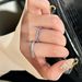 Medieval Purple White Contrasting Dual Tone Diamond Colorful Zircon Ring, Niche Design, Versatile And High-end Feel_ipsvogv.com