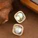 French Light Luxury Temperament With Diamond Studded Geometric Square Abalone Shell Earrings, Women's Ins Style High-end_ipsvogv.com