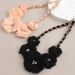 Korean And Japanese Style Fashion Accessories Sweet Fabric Necklace Short Black Pink Flower Collarbone Chain Versatile_ipsvogv.com