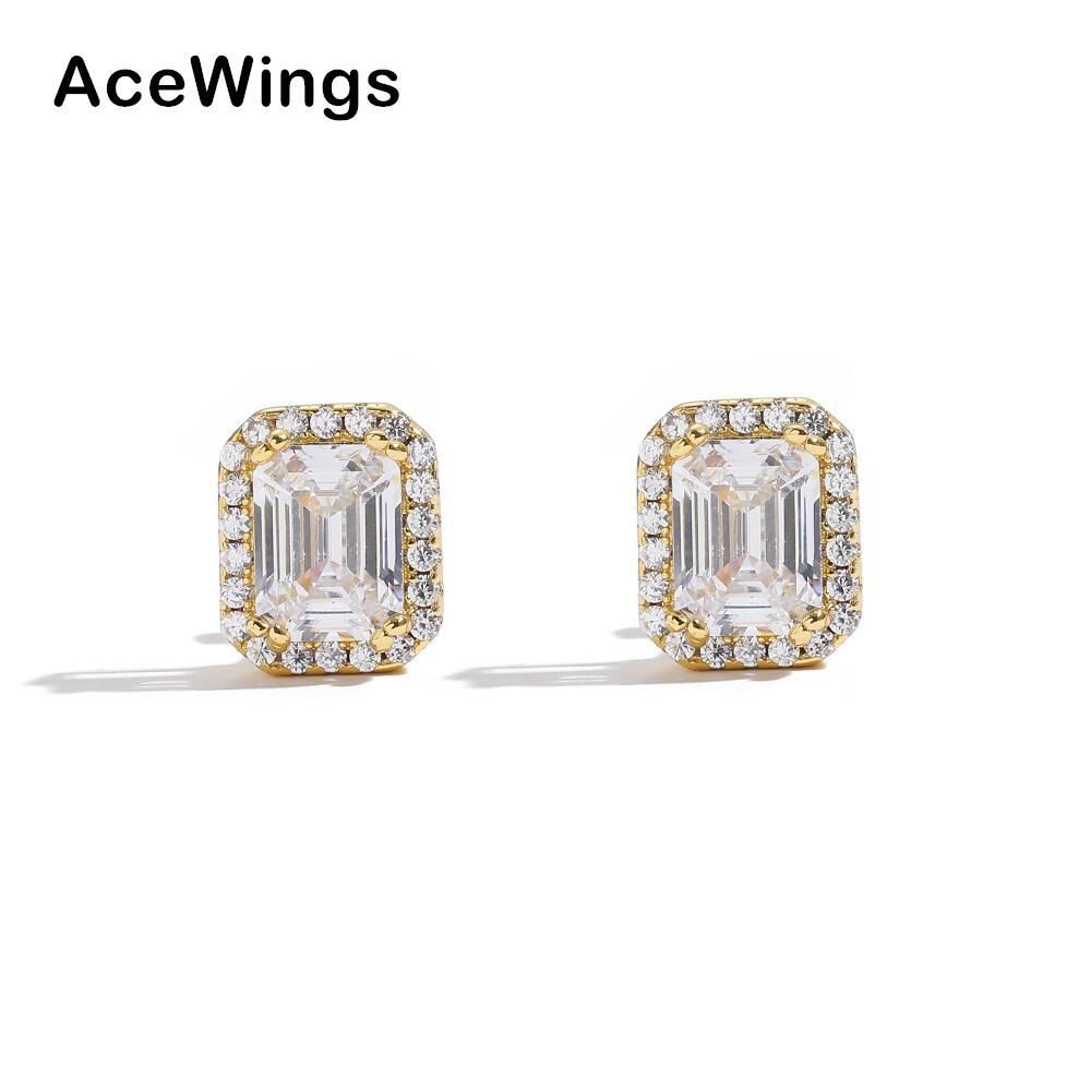 Women's Jewelry Hip Hop Rectangular Earrings Copper Material Full Of Zirconium Personality Earrings Ins Hot Rap Accessories New Earrings_ipsvogv.com