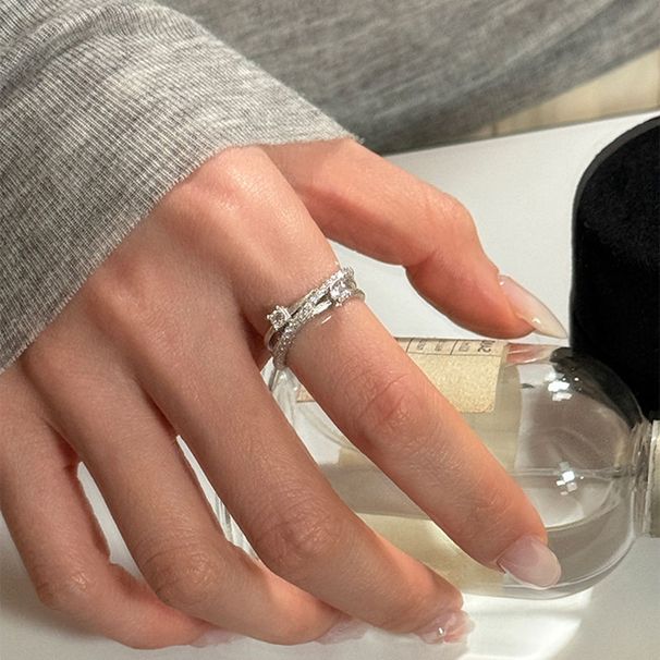Light Luxury Temperament Zircon Surround Super Sparkling Niche Ins, Unique Design, Adjustable Index Finger Ring, Female_ipsvogv.com