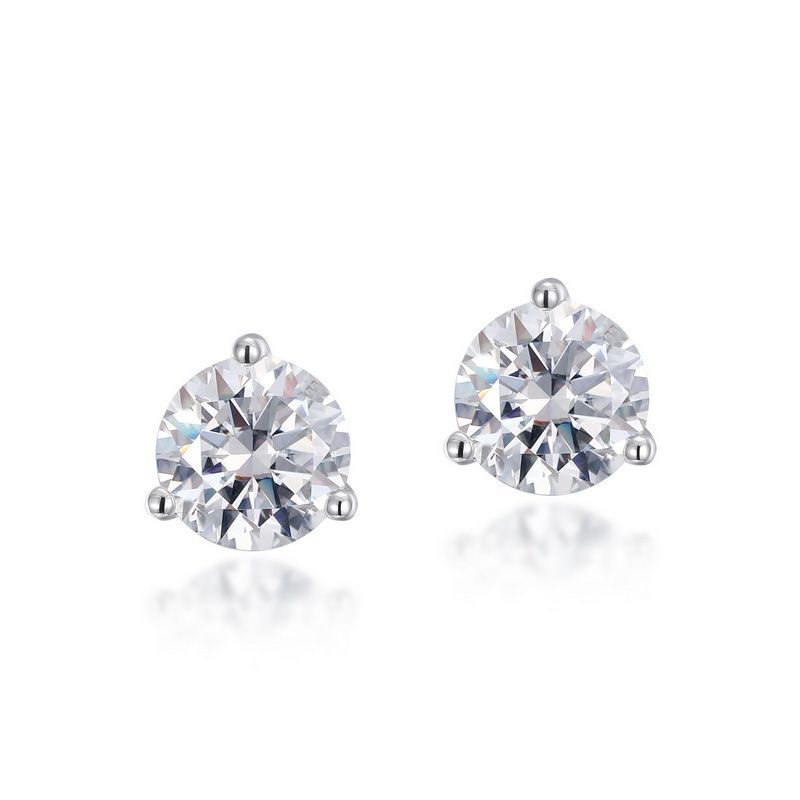 Bright Moissanite Sterling Silver Earrings S925 Silver Claw Inlaid Moissanite Earrings Simple Personality All Match_ipsvogv.com