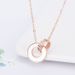 Women's Jewelry Fashion Vacuum Electroplated Titanium Steel Roman Numeral Interlocking Rose Gold Necklace_ipsvogv.com