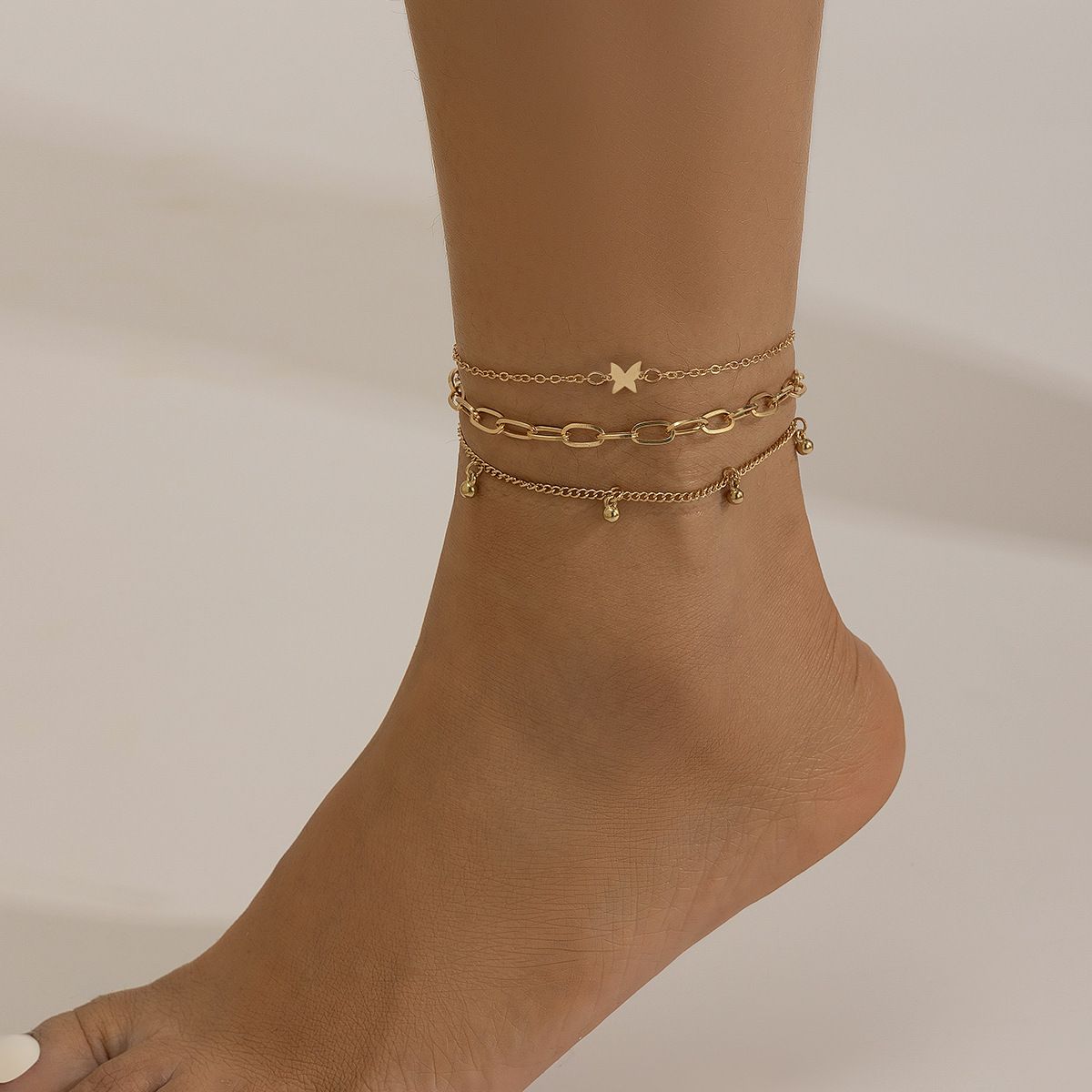 Beach Anklet star shaped butterfly chain pearl anklet ocean style shell dolphin foot jewelry_ipsvogv.com