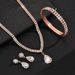 2024 Evening Banquet Jewelry Three-Piece Wedding Women's Necklace Earrings Bracelet Set_ipsvogv.com