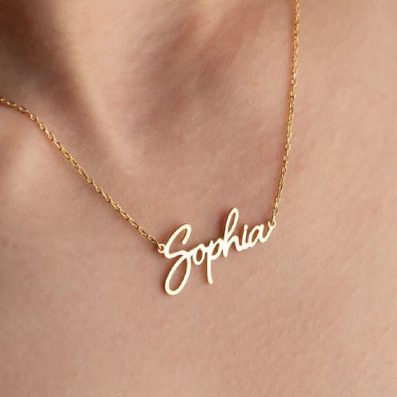 Titanium Steel English Letter Necklace Birthday Name Clavicle Chain Ladies Pendant_ipsvogv.com