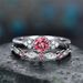 Fashionable And Versatile Zircon Women's Two-piece Set With Micro Inlaid Powder Ring Jewelry_ipsvogv.com