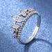 New Queen Crown Zircon Platinum Plated Accessories Ring_ipsvogv.com