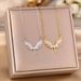 Titanium Steel Necklace With Zirconium Angel Wings For Women, Light Luxury Design, Collarbone Chain Accessories That Do_ipsvogv.com