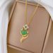 【 Titanium Steel 】 Zircon Green Fox Light Luxury Temperament Gorgeous Full Diamond Necklace Women's Versatile Collarbone_ipsvogv.com