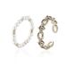 Frch Designer Pearl Copper Plated Coffee Gold Two-piece Ring Set, Niche Fashion Ring, Small And Trdy Handbag For_ipsvogv.com