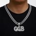 Letter GGB Full Diamond Alloy Pendant Hip Hop Cuban Chain Personalized Men's Necklace_ipsvogv.com