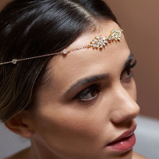 New Product Full Diamond Zircon Forehead Chain European And American Ethnic Style Bride Sexy Hair Chain Headdress Hair Chain_ipsvogv.com