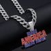 MakeAmerica CREAT AGAIN Alphabet Alloy Pendant Hip Hop Men's Necklace_ipsvogv.com