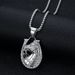 Hot Selling Hip-Hop Jewelry Titanium Steel Color-Retaining Gold-Plated Diamond-Studded Horse Head Pendant Necklace_ipsvogv.com