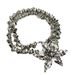 Heavy Industry Exaggerated Metal Lily Flower Niche Long Bead Necklace, Personalized Fashionable Modern Sweater Chain_ipsvogv.com