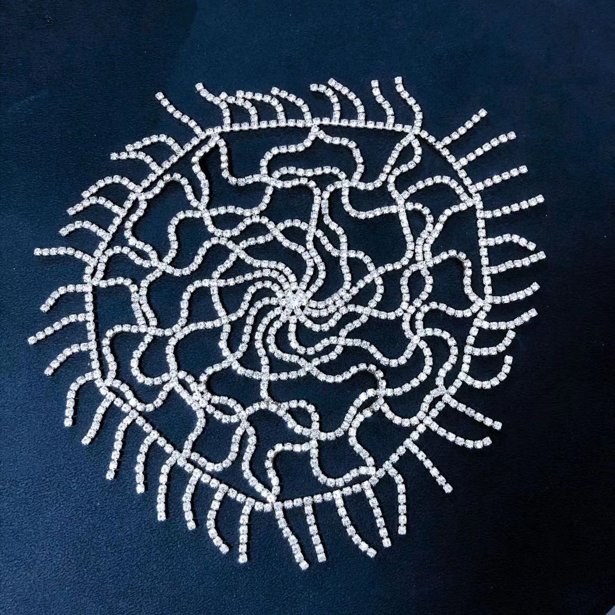 Hat chain bride wedding tassel hair accessories fashionable shiny rhinestone headdress jewelry_ipsvogv.com