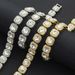 Hip hop men's short square diamond full diamond Cuban chain necklace accessories nightclub disco street dance pendant accessories_ipsvogv.com