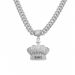 Hip Hop Full Diamond Crown Letter Pendant Cuban Chain Trendy Nightclub Personalized Men's Necklace Accessories_ipsvogv.com