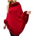 Women's Clothing 2023 autumn and winter new women's clothing shawl tassel cape fur collar pullover sweater women_ipsvogv.com