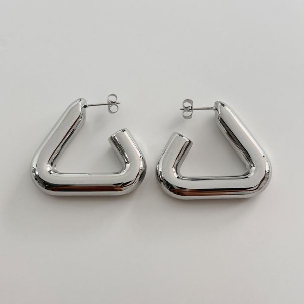 INS Fashionable Niche INS Retro Titanium Steel Triangle Balance Beam Earrings_ipsvogv.com