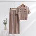 Women's Clothing high grade knitted suit spring and autumn new sweet and gentle short sleeved dress, two pieces_ipsvogv.com