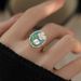 Enamel Colored Fashionable Artificial Pearl Flower Ring, Female Niche Design, Light Luxury, High-end Feeling, Open Mouth_ipsvogv.com