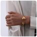 stainless steel hammer pattern love asymmetric bracelet light luxury high end temperament gold titanium steel bracelet female_ipsvogv.com