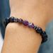 Simple Men's Faceted Black Agate Tiger Eye Stone Blue Stone Elastic Bracelet Ins Style All Match Bracelet Hand Jewelry Stacking_ipsvogv.com