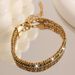 Unisex fashion stainless steel three layer bracelet for women Simple and versatile adjustable gold plated circle bracelet_ipsvogv.com