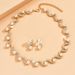 Women's imitation pearl S-shaped jewelry new bride wedding accessories set_ipsvogv.com