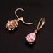 Japanese And Korean Simulated Water Drop Earrings Pink Diamond Female Earrings Rose Gold Plated Earrings Colored Gemstone Earrings Jewelry_ipsvogv.com
