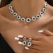 2024 Fashion Jewelry Luxury Wedding Party Women's Accessories Round Water Drop Necklace Earrings Set_ipsvogv.com