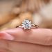 Twisted Arm Closed Six Claw Snowflake Non Fading One Carat Moissanite Female Ring Light Luxury Wedding Proposal Gift Ring_ipsvogv.com