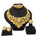 Gold-plated wedding jewelry set Women's necklace Ring Earrings bracelet_ipsvogv.com