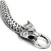 Men's stainless steel Wolf Head Franco Link Chain Bracelet Retro personality Wolf Head bracelet for both men and women_ipsvogv.com