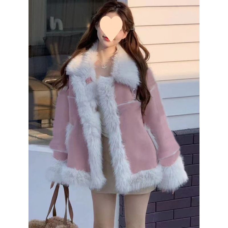 Women's Clothing lambskin fur Maillard coat women's winter fur lazy style fur_ipsvogv.com
