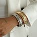 Fashionable Geometric Circle With Simple Hammer Pattern Design Alloy Bracelet_ipsvogv.com