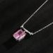 new Product S925 Silver Ice Flower Cut High Carbon Diamond Necklace Fashionable Simple Geometric Sugar Cube Clavicle Chain Female_ipsvogv.com