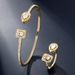Personalized Open Bracelet Ring Two piece Set Open Water Drop Square Zircon Ring Bracelet_ipsvogv.com