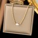 Instagram Trendy Internet Celebrity For Female Niche, Non Fading Natural Freshwater Pearl Oval Gold Bean Titanium Steel_ipsvogv.com